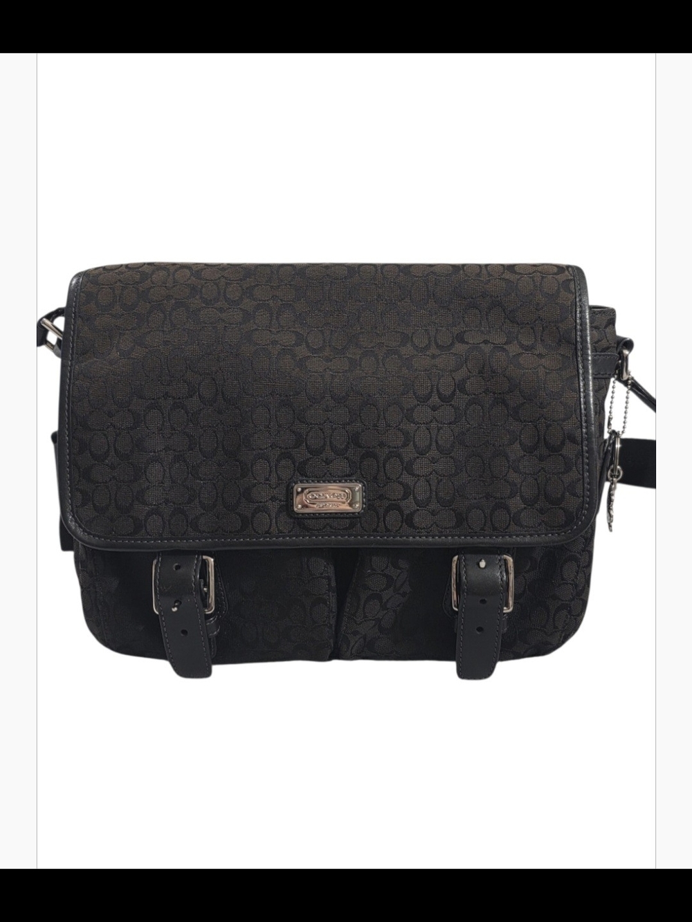 Black/Dark Brown Signature Canvas with Black Leather Trim